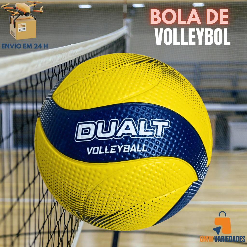 Bola De Vôlei Quadra Praia Dualt Vp200 Pvc Soft Cor Amarelo