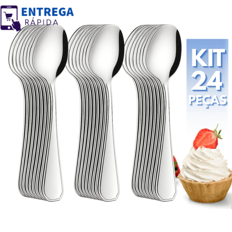 Kit 24 Colher de Sobremesa Talheres de Inox Utens�
