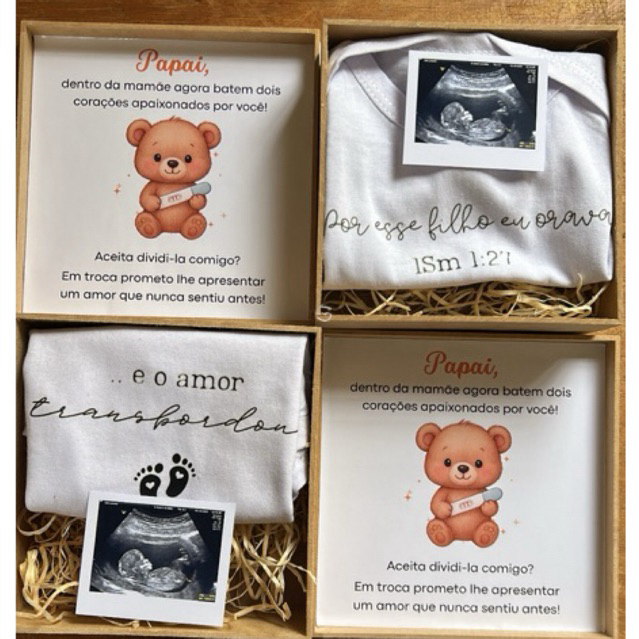 Kit 2 ou 3Caixas Surpresa para Revelar Gravidez Pe