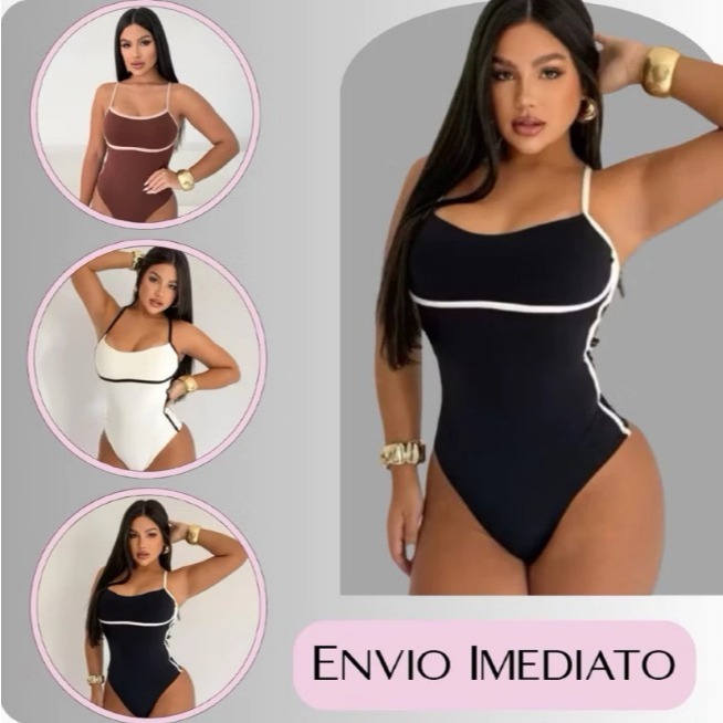 Body Maiô Ely Feminino Alcinha Cavado Com Bojo Su