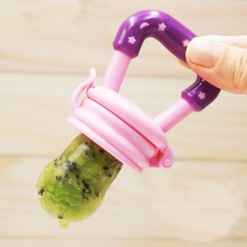 1/2pcs Chupeta Alimentadora Bebe Para Frutas Com Tampa Higiênica Prática Com Bico De Mamadeira Macio