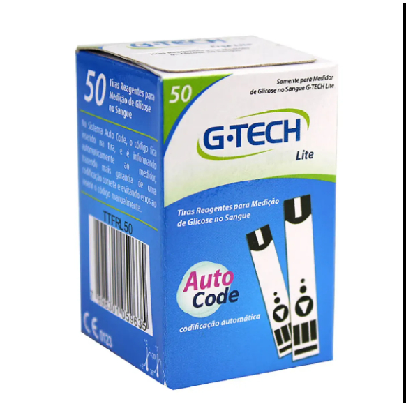 50 Tiras de Glicose G-Tech Lite Para Glicemia