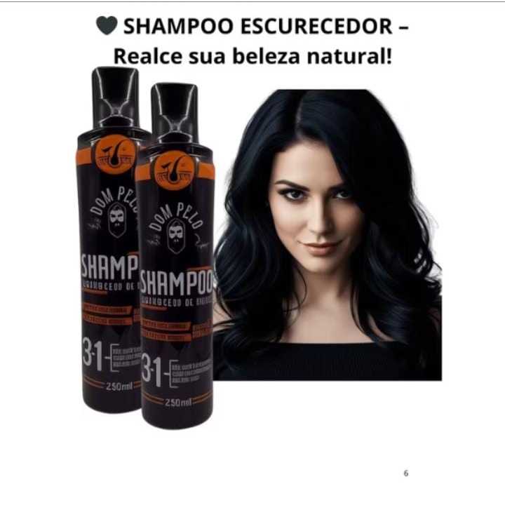 Kit 2 Shampoos Escurecedores Dom Pelo 250ml  Fim d