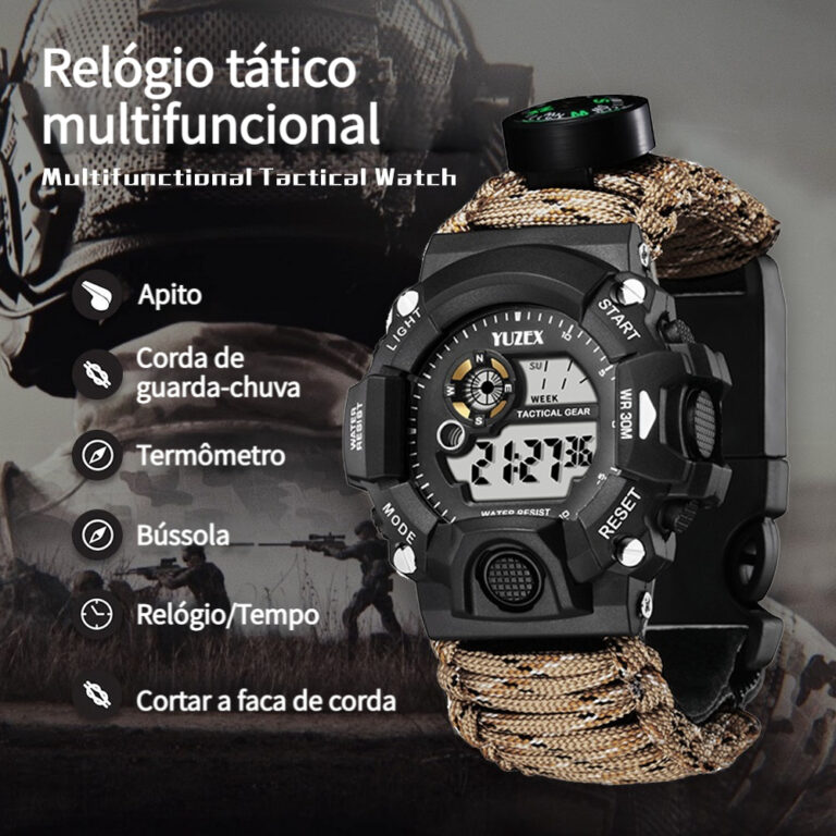 Outdoor multi-function watches impermeável whistl