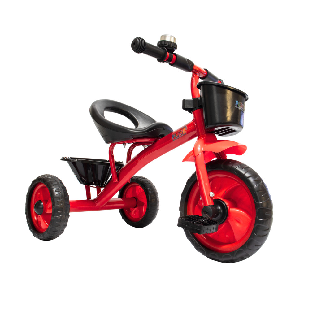 Triciclo Infantil Vermelho 3 Rodas Motoca Cesta Buzina – PlayDuc
