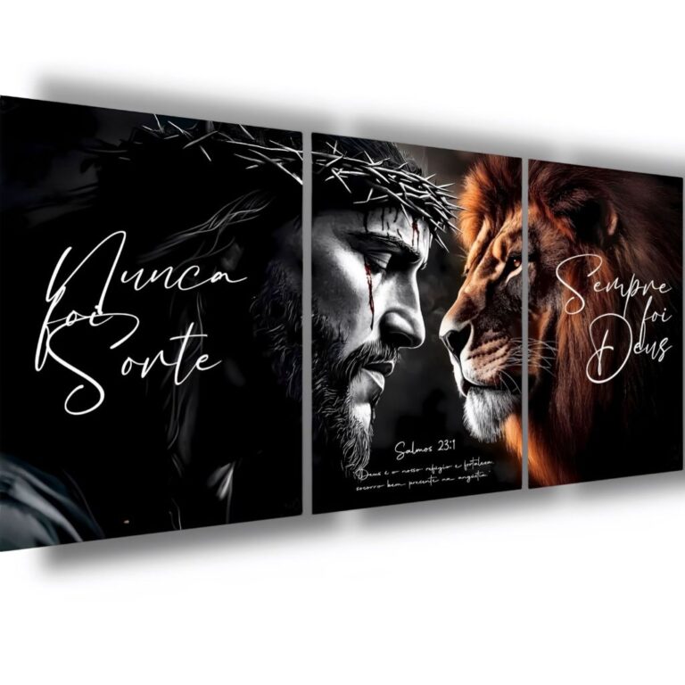 Quadro Decorativo Salmo 23:1 Arte Jesus Leão de J