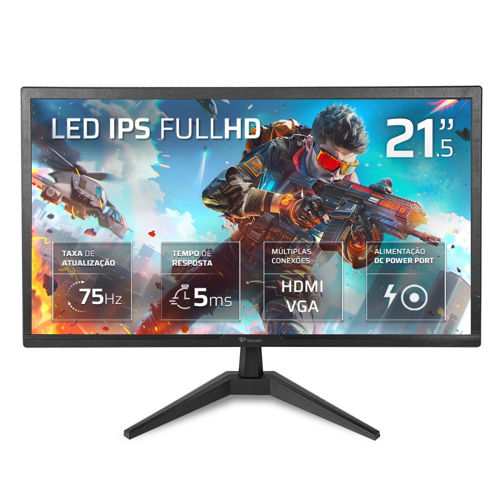 Monitor Viewpro Mwv21 215 Led Com Hdmi Vga Vesa Cor Preto 127/220v
