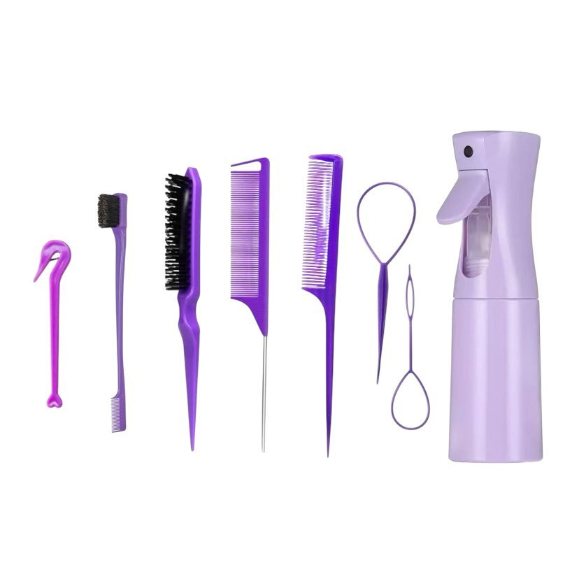 Kit 10/8/7/5 peças ferramentas para modelagem de cabelo com borrifador e ferramentas para tranças