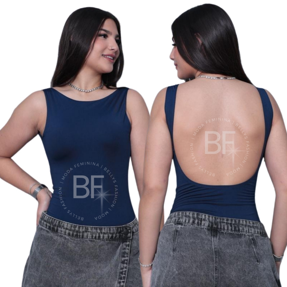 Body Costa Nua Alça Larga Feminino Suplex De Poliamida