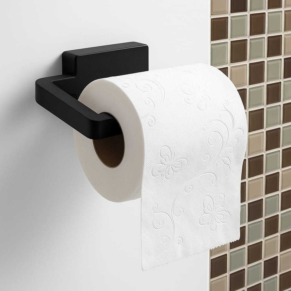 Porta-Papel Higiênico com Fita 3M  Prático, Moderno e Resistente