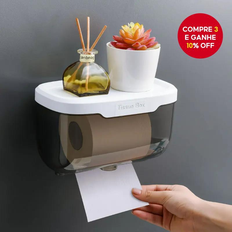 1Pc Cinza Perfurador Livre Caixa De Suporte De Papel Higiênico À Prova Dwaterproof Água S torage Rac