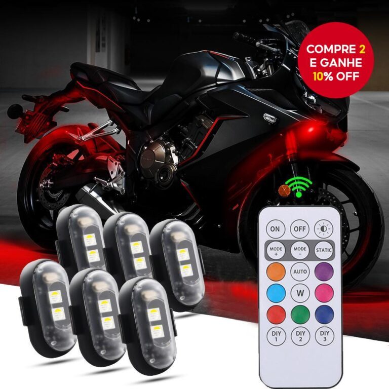 Luzes Estroboscópicas LED RGB Para Motocicleta De