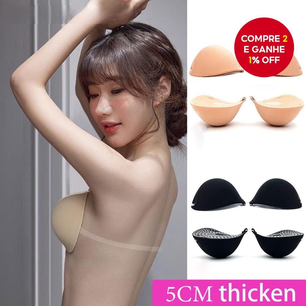 Capas De Mamilo Push Up De 5 Cm De Espessura-Sutiã Sem Alças Invisível , À Prova Dágua E Reutilizáve