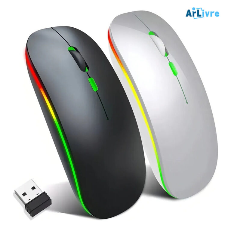 Mouse Sem Fio Ergonômico Recarregável Bateria In