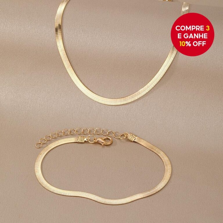 Conjunto De Casal Com Corrente De Cobra 2 Pacotes 