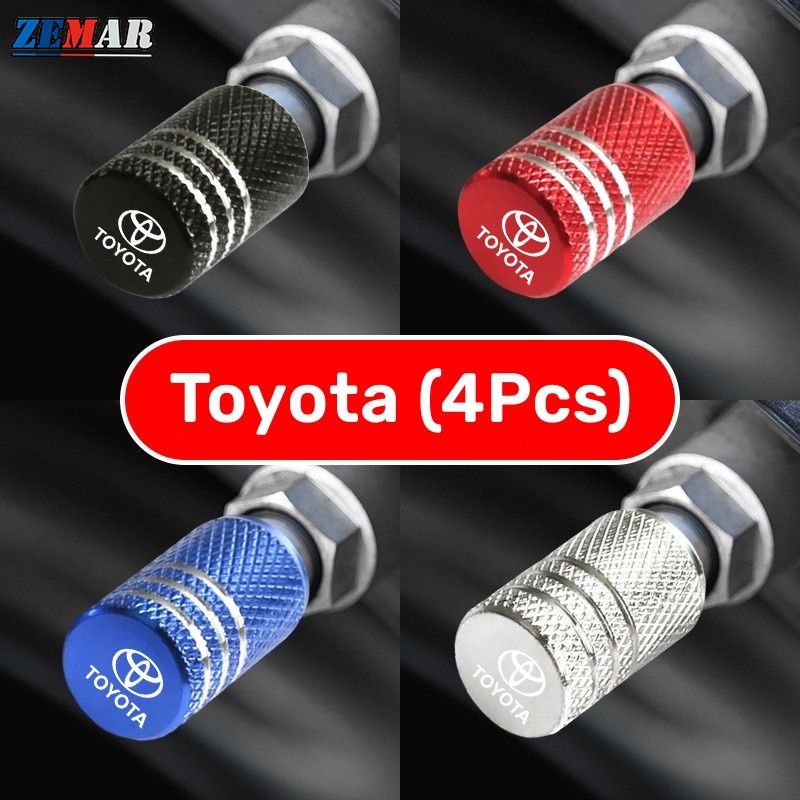 4Pcs Toyota Pneus Tampas De Válvulas Para Carros Corolla Cross Hilux Yaris Etios RAV4 Bandeirante Fo