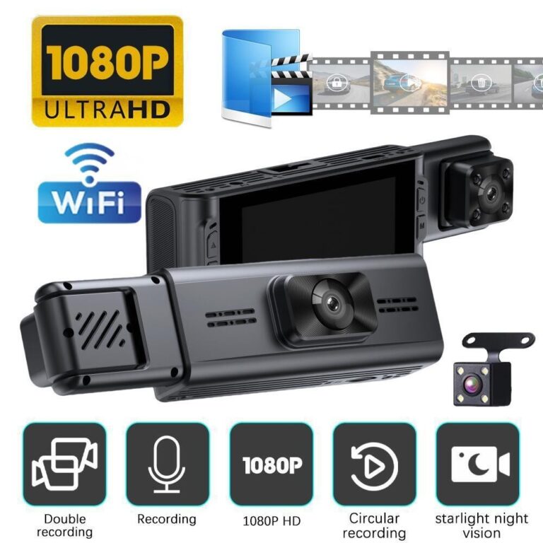 3lens Wi Fi 1080P Gravador De Três Lentes De Alta