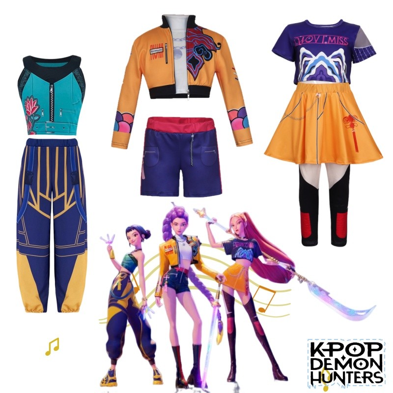 WFRV 4-10 Menina Halloween K-Pop : Demon Hunters Cosplay Traje Zoey Rumi Mira Anime Legal Conjunto D