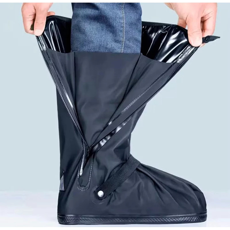 bota Galocha Impermeável Polaina Unissex para Chuva Motoqueiro | Cobre Sapato Borracha Antiderrapant