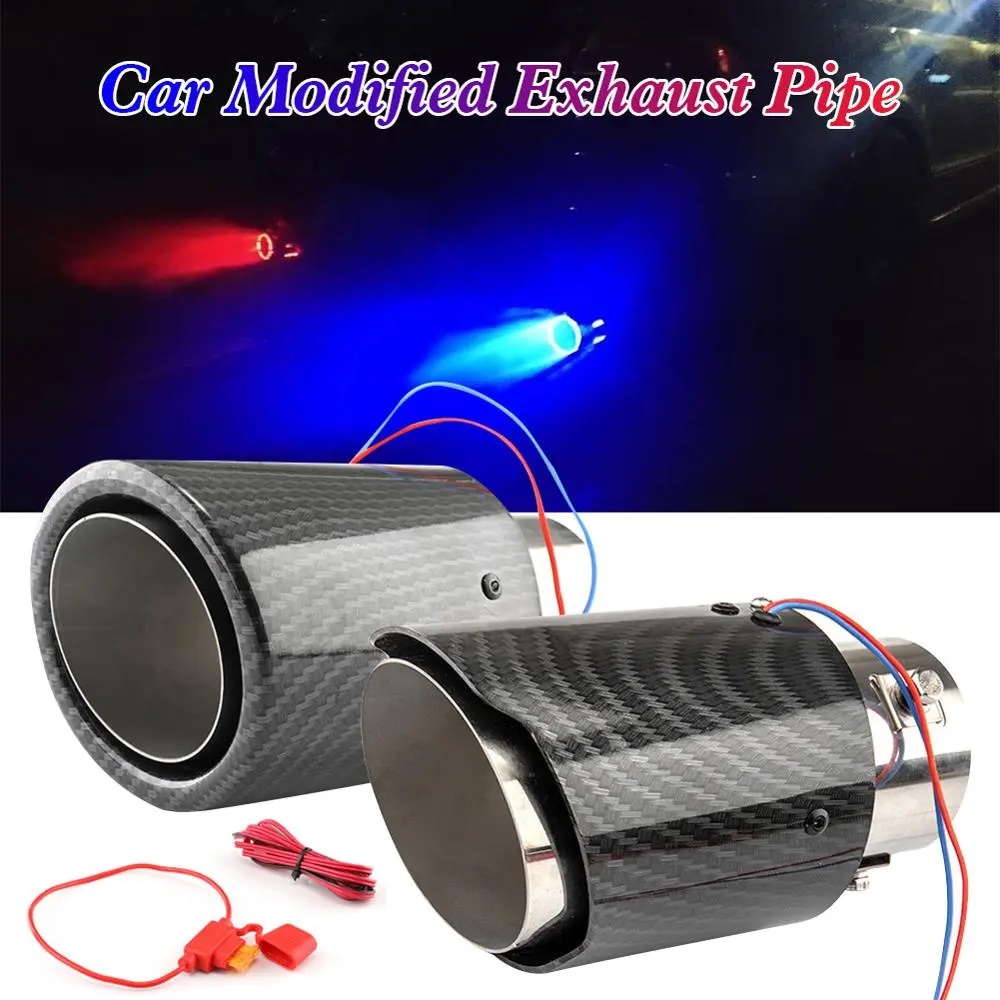 CARRO UNIVERSAL MODIFICADO FIBRA DE CARBONO TUBOS CAUDA, VERMELHO, AZUL LED, FLAMEJANTE, LUMINOSA 63