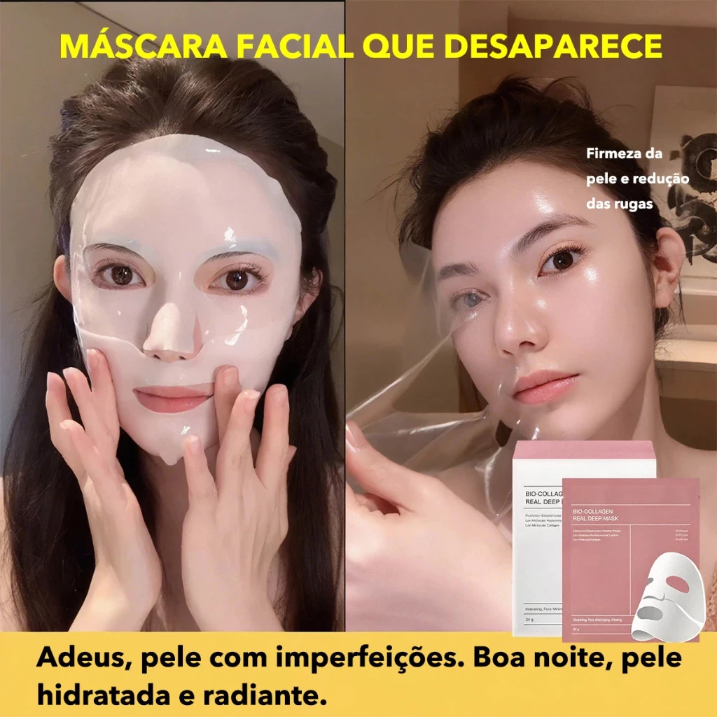 2/4/6/8pcs Máscara Hidratante Tipo Divisão De Colágeno Clarificante Translúcido E Definida Profundam