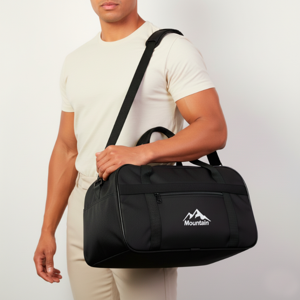 Bolsa de Mão Masculina com Alça para Viagem Preto Dia a Dia Academia Fitness Esporte Esportiva