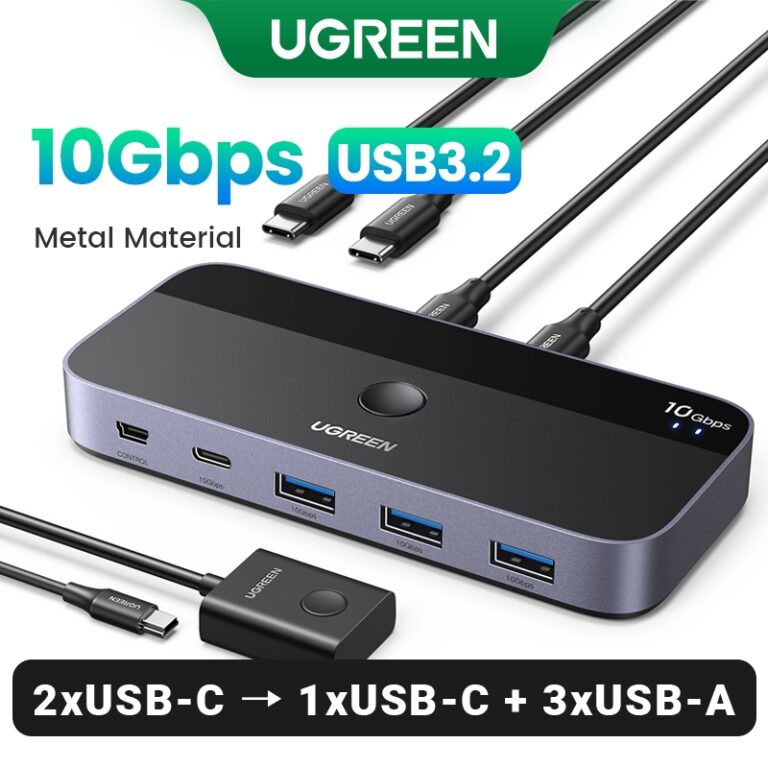 UGREEN 10Gbps USB C KVM Switch 3.2 Switcher Para T