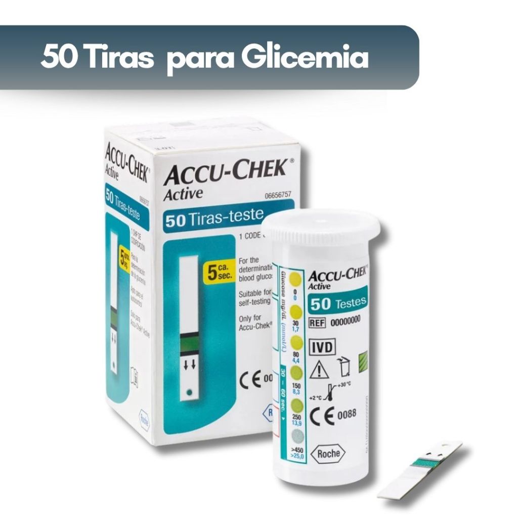 Tira ACCU CHECK ACTIVE 50 Un Para Medir Glicemia