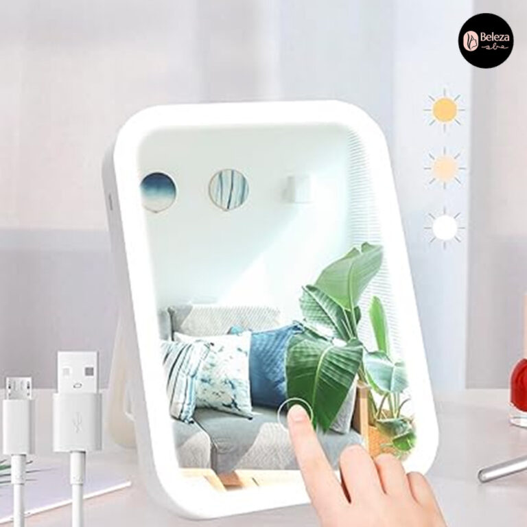 Espelho de Maquiagem LED Recarregável USB –
