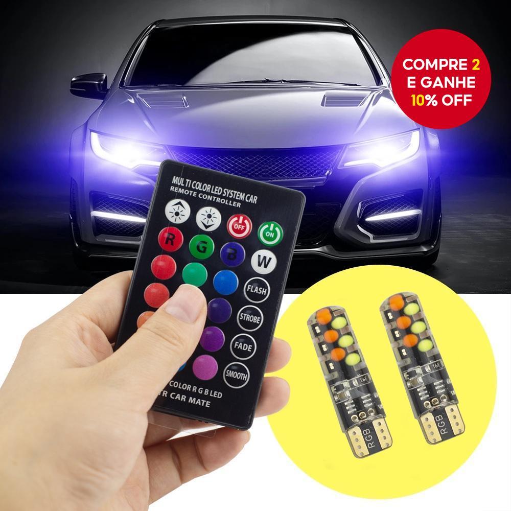 RGB T10 194 168 W5W Controle Remoto Cúpula De Carro Luz De Leitura Automóveis Lâmpada De Cunha LED F