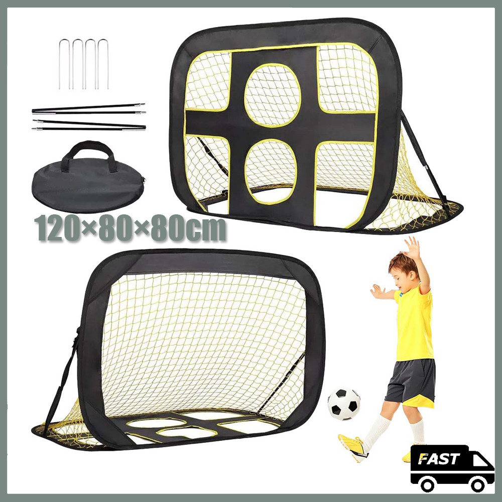 Rede de futebol 2 em 1, 120 x 80 x 80 cm, meta infantil de quintal, treinamento portátil e uso práti