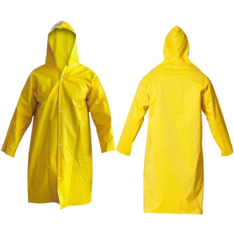Capa de Chuva PVC Forrado com Capuz Fixo e Manga L