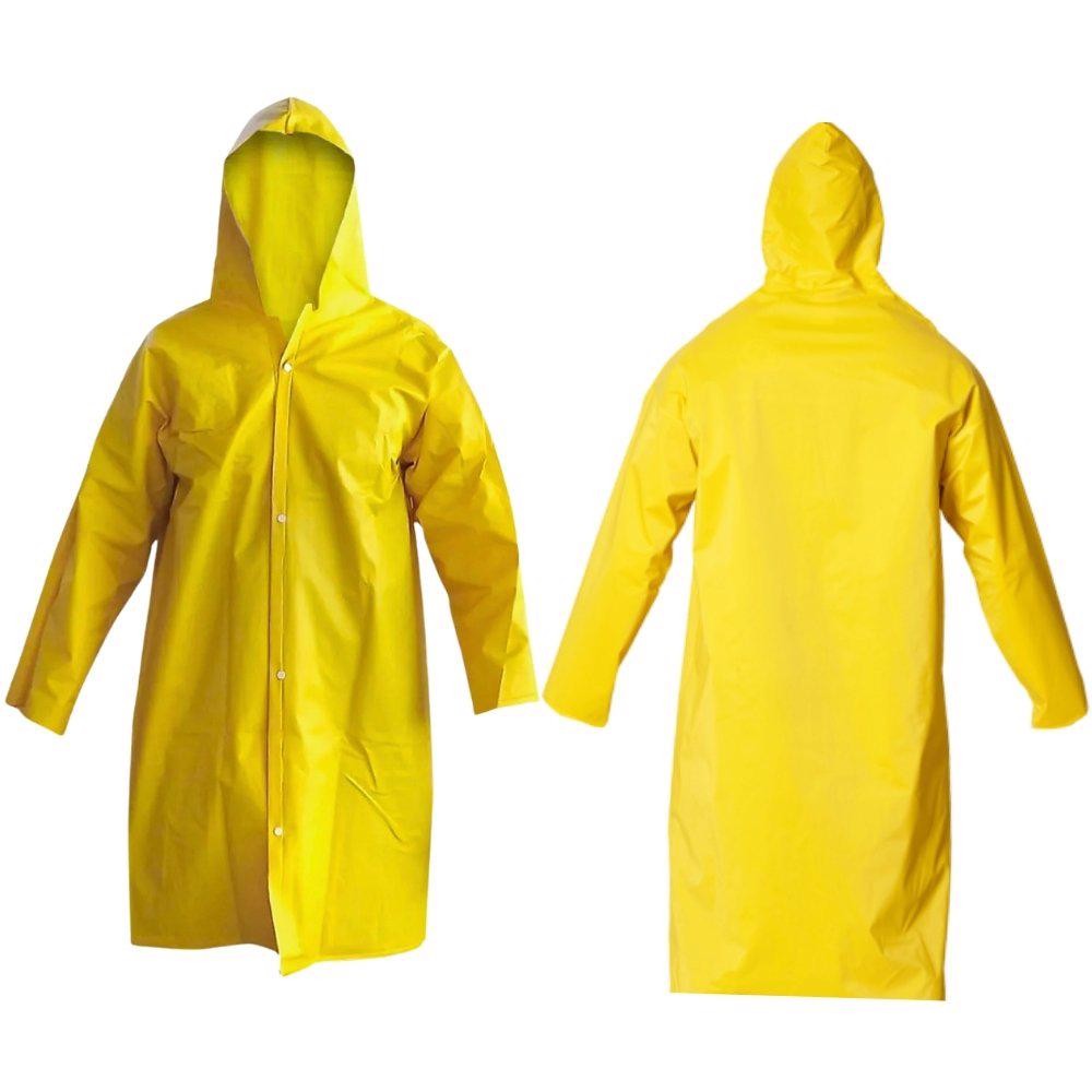 Capa de Chuva PVC Forrado com Capuz Fixo e Manga Longa Tamanho M EVALD