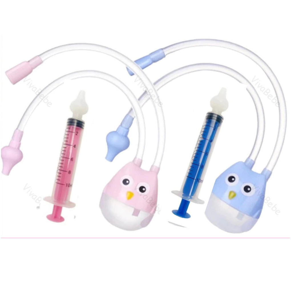 Aspirador Nasal Coruja para bebê lavagem e higiene Nasal Lavador Seringa ponta de silicone