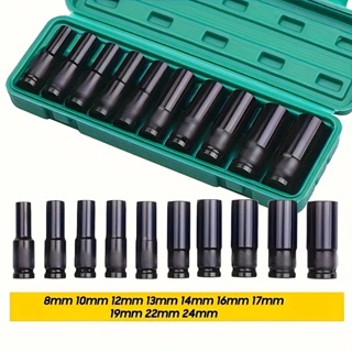 Conjunto De Soquete De Impacto Longo 1/2 10 Peças
