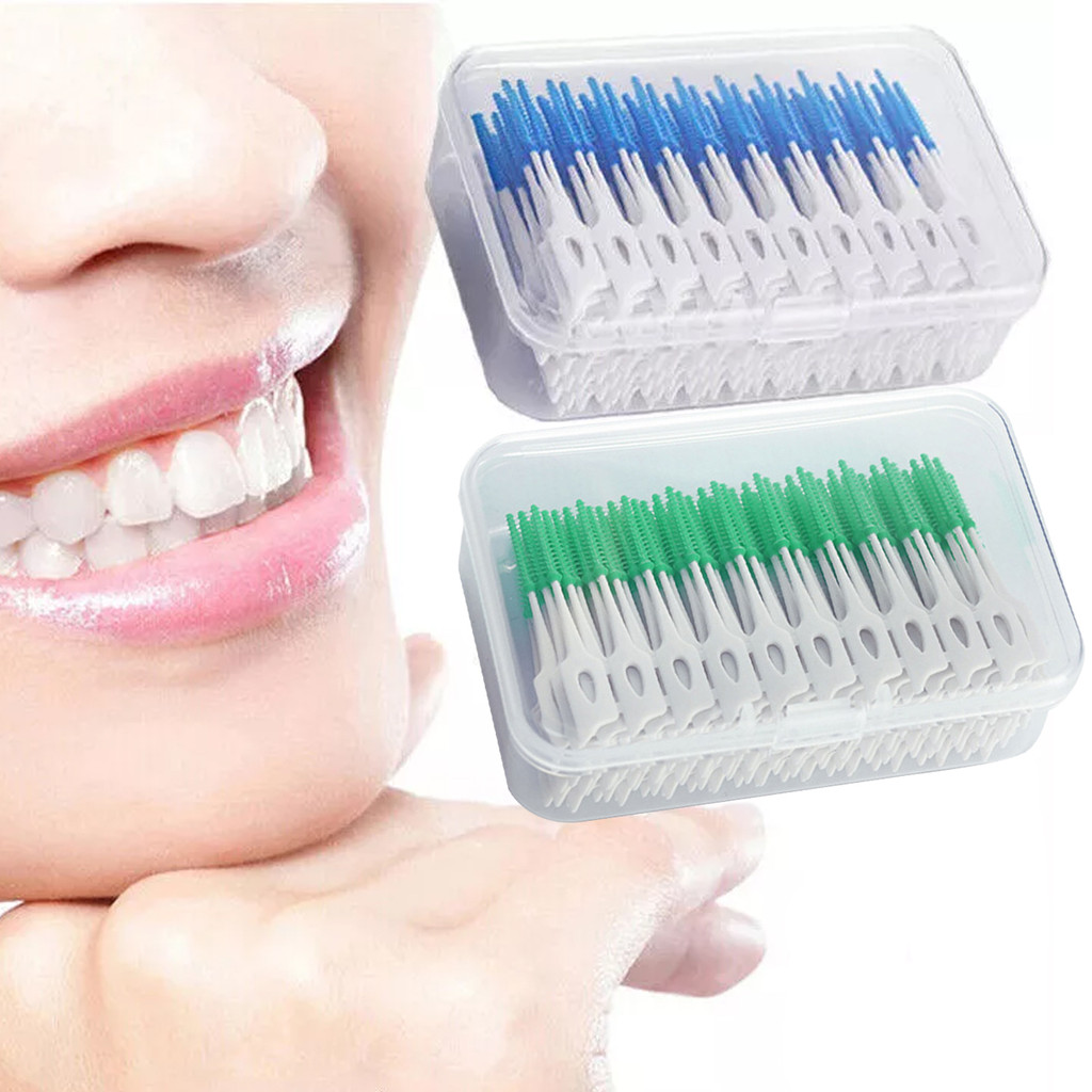 200 Pçs Escovas De Silicone Interdental Palitos De Dente Escova Entre Dentes Fio Ferramenta De Limpe
