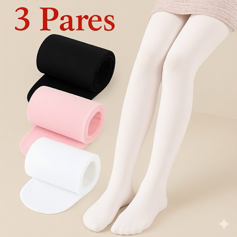 Kit 1/2/3 Meia Calça Ballet Jazz Infantil Fio 40 Feminina