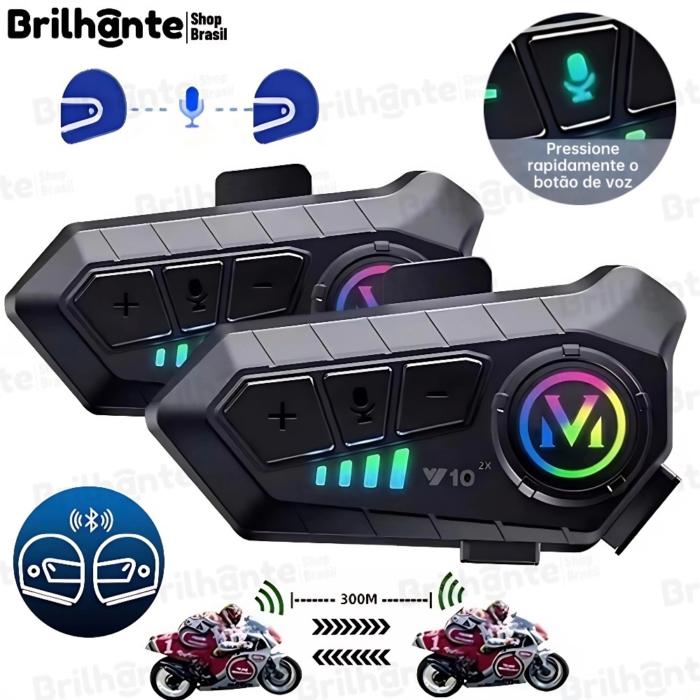 Y10-X Fone De Capacete Intercomunicador Para Capacete Ipx6 À Prova Dágua Para Motocicleta