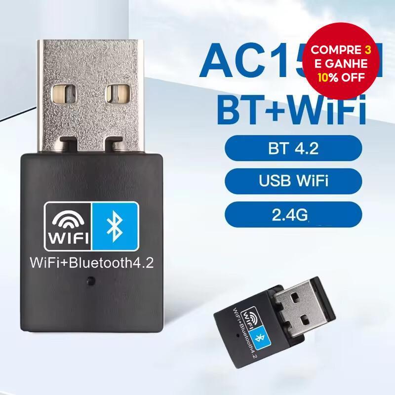 Mini Adaptador Sem Fio USB Wifi 150mbps Bt 4.2 Dongle Placa De Rede RTL8723DU Para Desktop Portátil