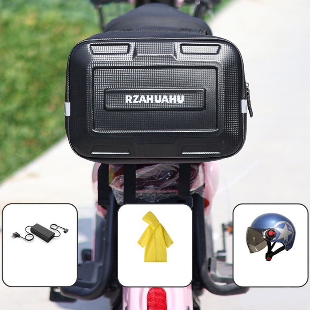 Grande Capacidade Impermeável Do Saco Veículo Elétrico Da Motocicleta Couro PVC