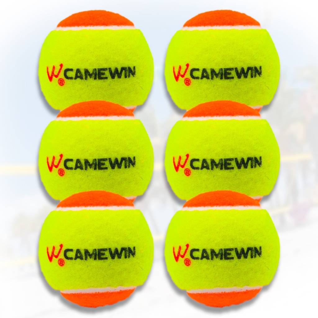 Kit Com 6 Bolas de Beach Tennis Laranja Stage 2 Pro Treinamento Tamanho Oficial Profissional