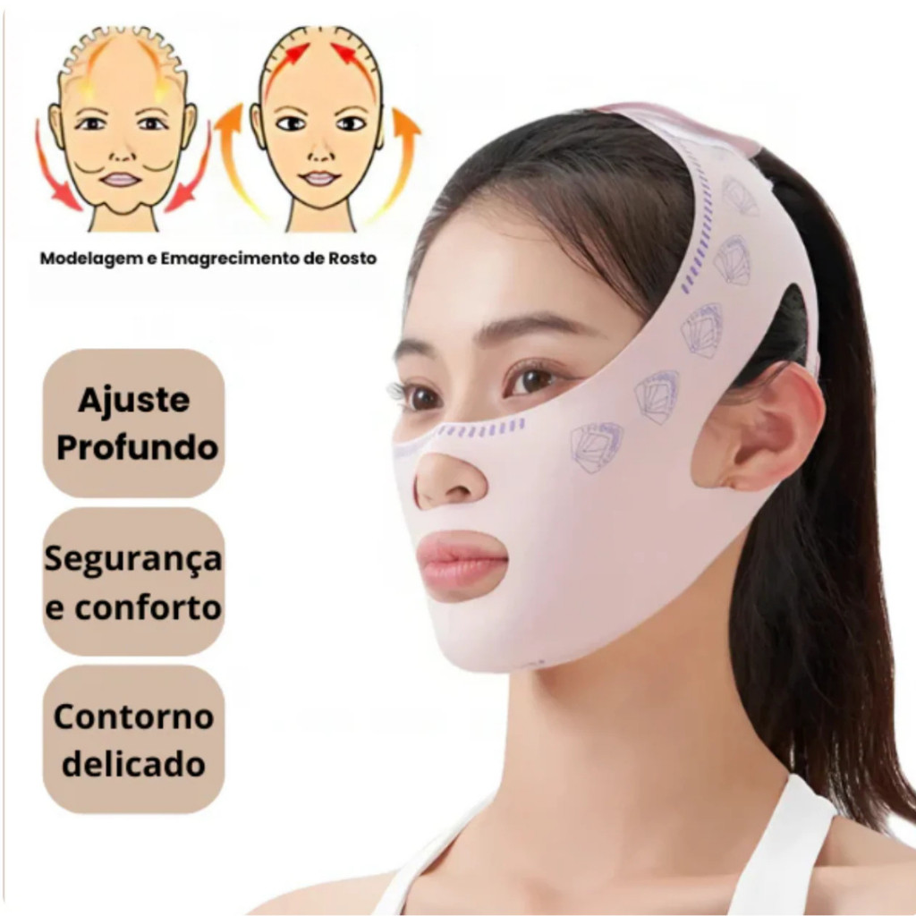 Faixa Modeladora Facial  Elimina Queixo Duplo , Rugas E Flacidez | Elevador