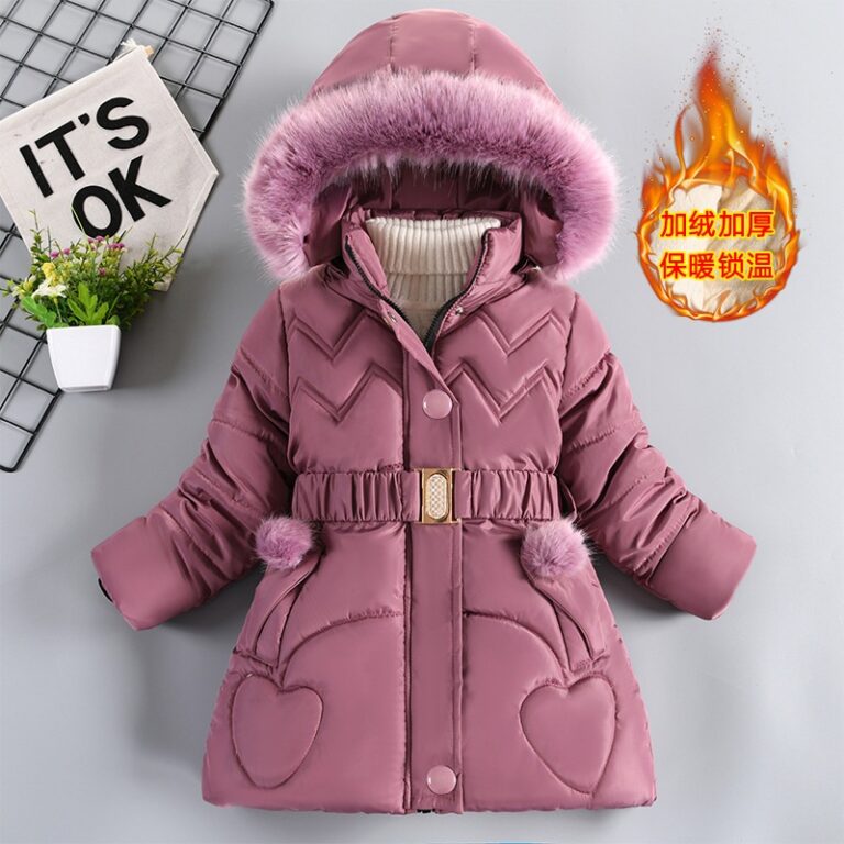 Inverno Meninas Casaco Acolchoado Crianças Mais V