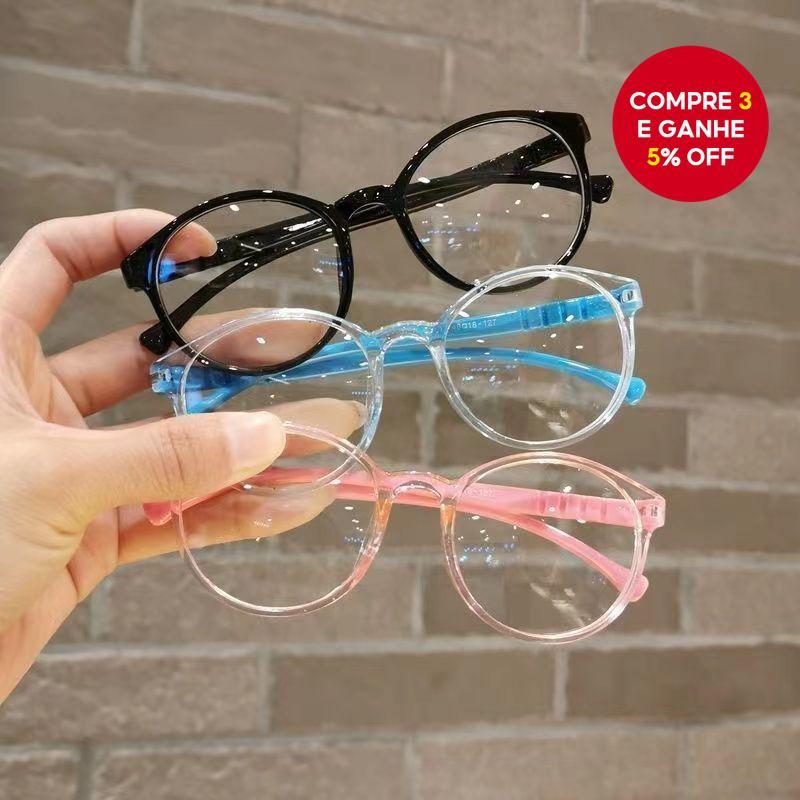 Crianças Óculos Moda Armações Redondas Leve Substituível anti Radiação Para Meninos Meninas