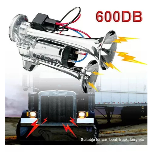 12V 600Db Buzina Dupla Super Alta Válvula Solenó