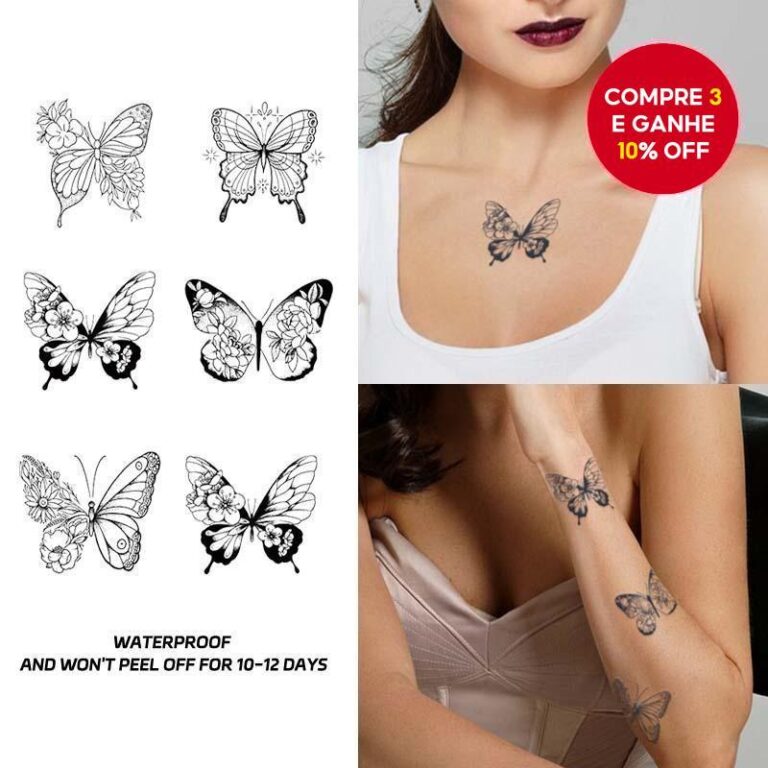 Tatuagem Temporária De Borboleta , Tatuagens Fals