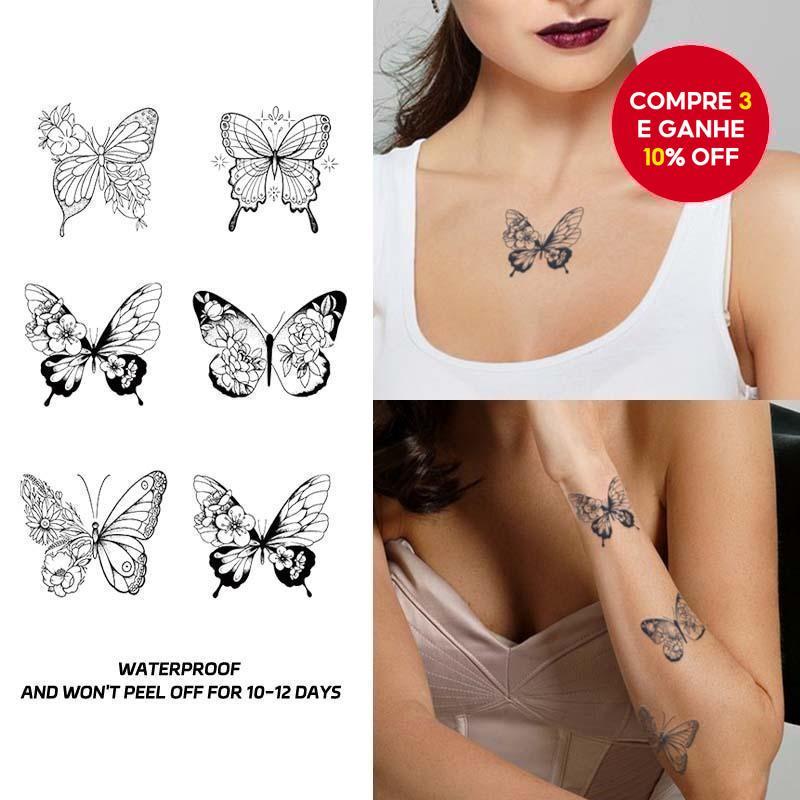 Tatuagem Temporária De Borboleta , Tatuagens Falsas Realistas À Prova Dágua , Duram 7 15 Dias Para M