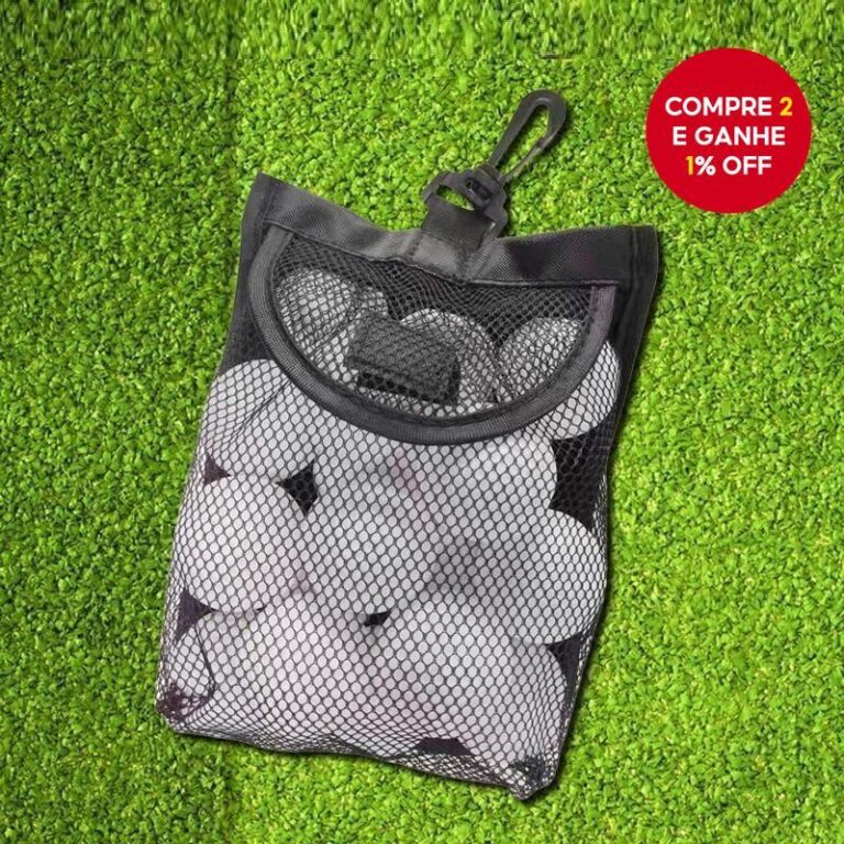 Bolsa de malha para tacos de golfe com gancho pode