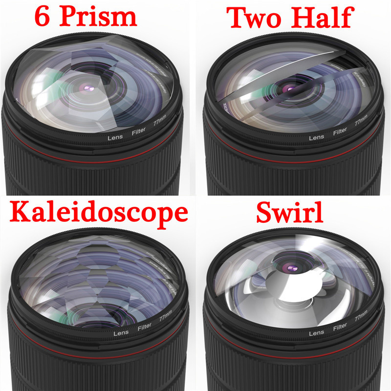 KnightX Caleidoscópio Prisma Redemoinho Filtro Efeitos Especiais Fotografia Acessórios Lente Para DS