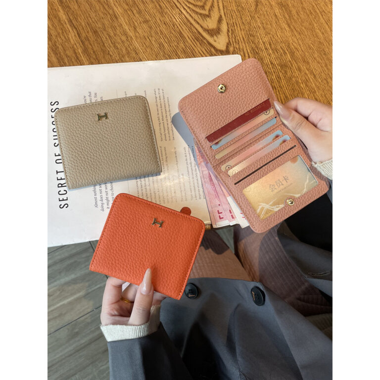 Carteira curta feminina de couro 2025 novo estilo 